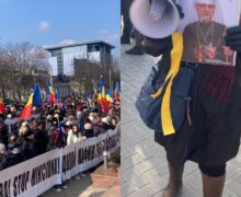 „Demisia” versus „Maia Sandu – președinte”. Protest și contraprotest la Președinție (FOTO)